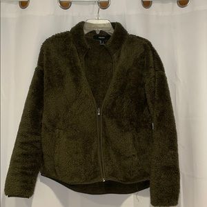 Dark green fuzzy jacket
